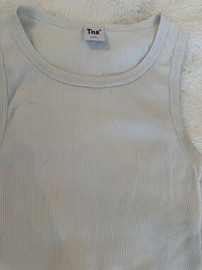 TNA Ribbed Tank Top in Light Gray